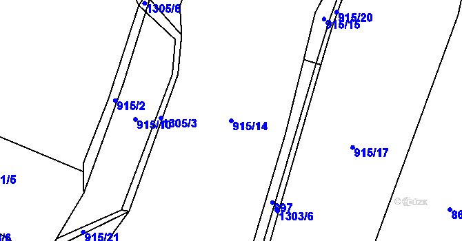 Parcela st. 915/14 v KÚ Horní Temenice, Katastrální mapa