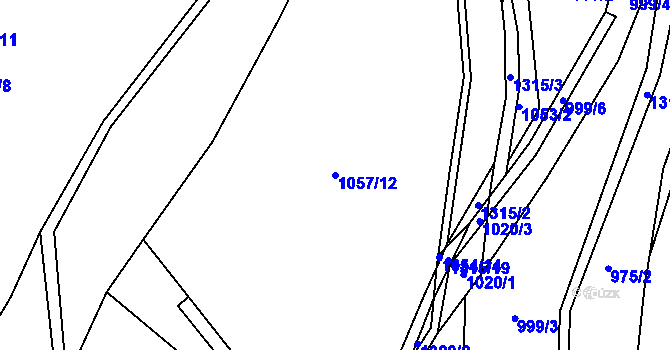 Parcela st. 1057/12 v KÚ Horní Temenice, Katastrální mapa