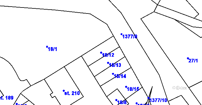 Parcela st. 18/12 v KÚ Horní Temenice, Katastrální mapa