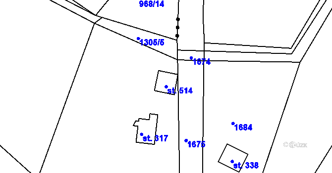 Parcela st. 514 v KÚ Horní Temenice, Katastrální mapa