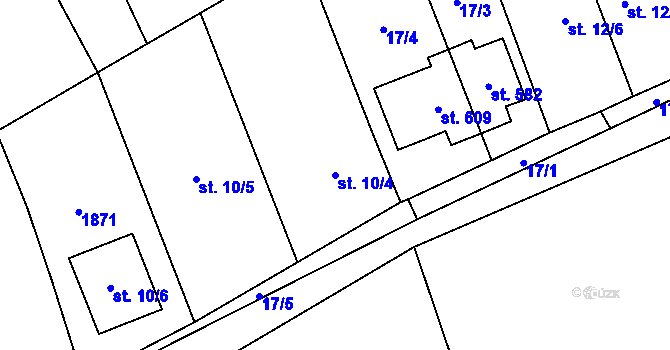 Parcela st. 10/4 v KÚ Šumvald, Katastrální mapa