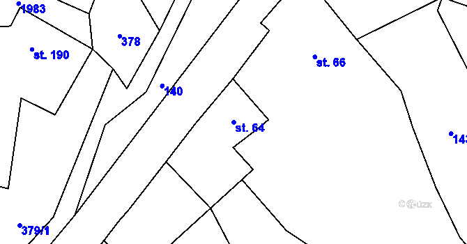Parcela st. 64 v KÚ Šumvald, Katastrální mapa