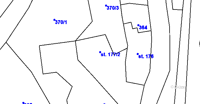 Parcela st. 177/2 v KÚ Šumvald, Katastrální mapa