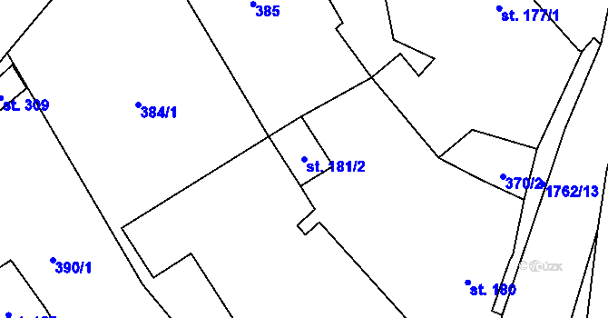 Parcela st. 181/2 v KÚ Šumvald, Katastrální mapa