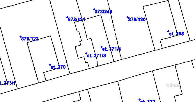 Parcela st. 371 v KÚ Šumvald, Katastrální mapa