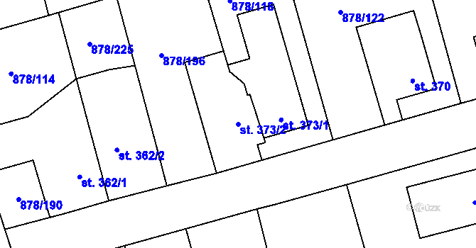 Parcela st. 373/2 v KÚ Šumvald, Katastrální mapa