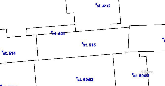 Parcela st. 515 v KÚ Šumvald, Katastrální mapa