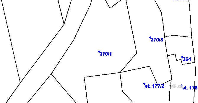Parcela st. 370/1 v KÚ Šumvald, Katastrální mapa