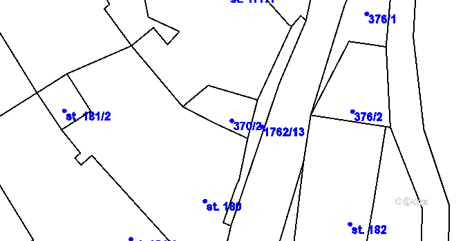 Parcela st. 370/2 v KÚ Šumvald, Katastrální mapa