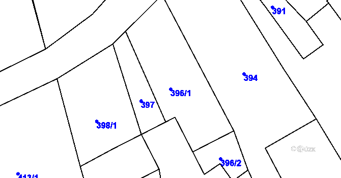 Parcela st. 396/1 v KÚ Šumvald, Katastrální mapa