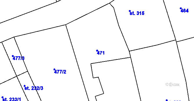 Parcela st. 471 v KÚ Šumvald, Katastrální mapa