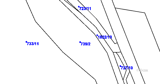 Parcela st. 739/2 v KÚ Šumvald, Katastrální mapa