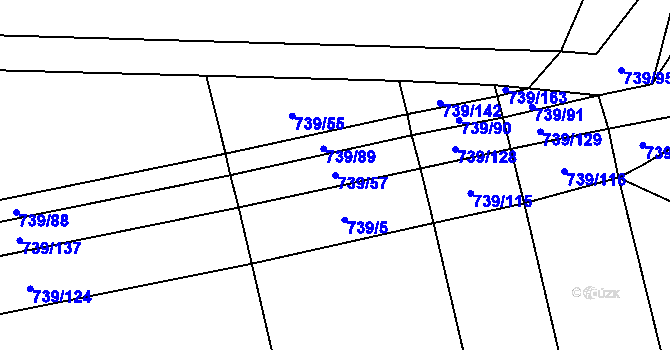 Parcela st. 739/57 v KÚ Šumvald, Katastrální mapa