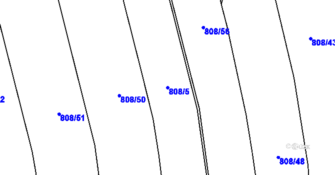 Parcela st. 808/5 v KÚ Šumvald, Katastrální mapa