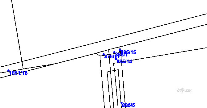 Parcela st. 876/11 v KÚ Šumvald, Katastrální mapa
