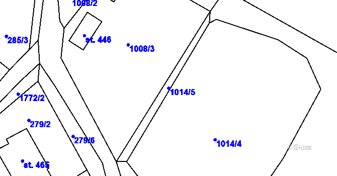 Parcela st. 1014/5 v KÚ Šumvald, Katastrální mapa