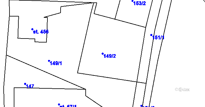 Parcela st. 149/2 v KÚ Šumvald, Katastrální mapa