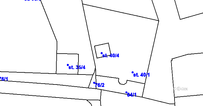 Parcela st. 40/4 v KÚ Šumvald, Katastrální mapa