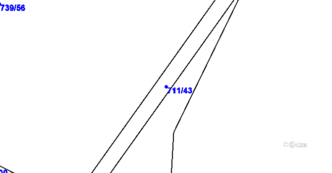 Parcela st. 711/43 v KÚ Šumvald, Katastrální mapa