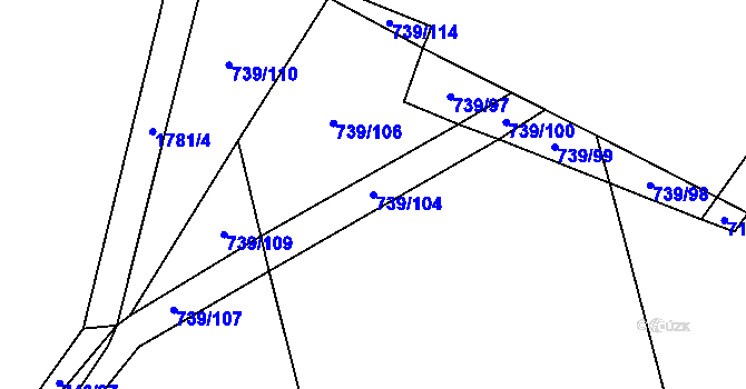 Parcela st. 739/104 v KÚ Šumvald, Katastrální mapa