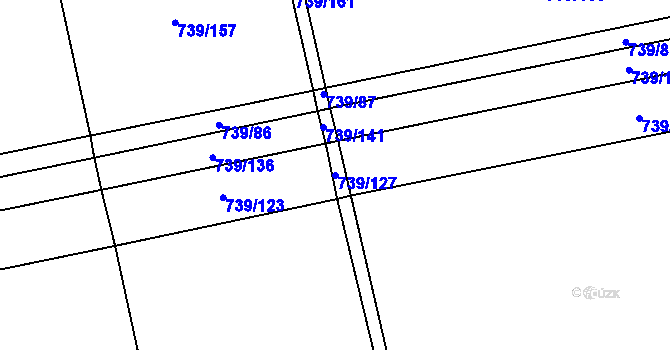 Parcela st. 739/127 v KÚ Šumvald, Katastrální mapa