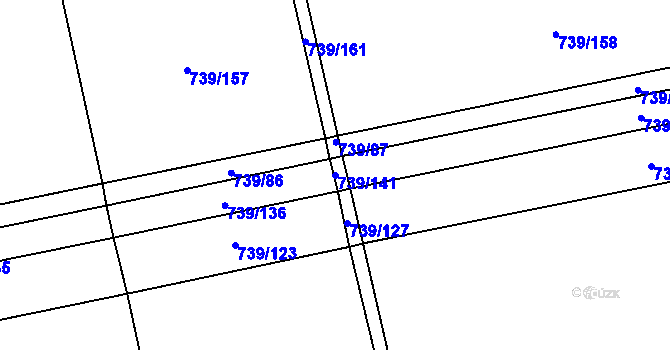 Parcela st. 739/141 v KÚ Šumvald, Katastrální mapa