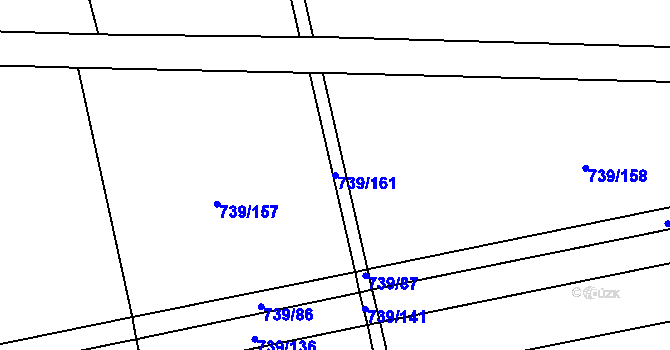 Parcela st. 739/161 v KÚ Šumvald, Katastrální mapa