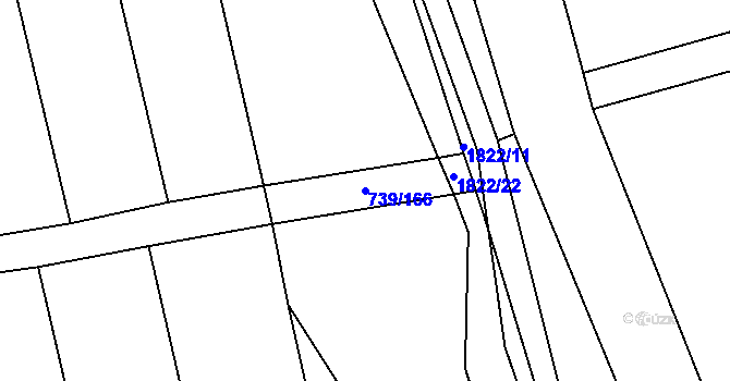 Parcela st. 739/166 v KÚ Šumvald, Katastrální mapa