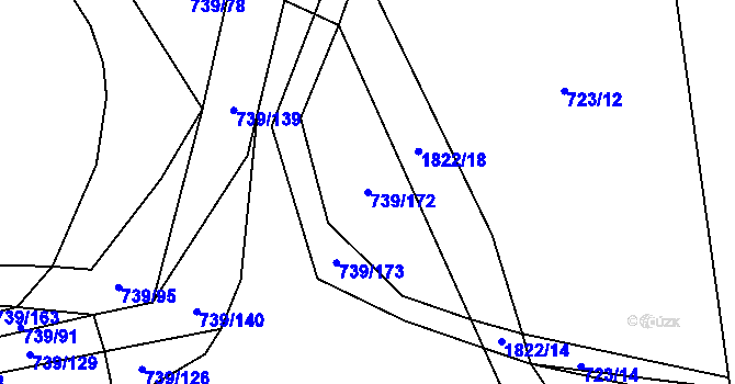 Parcela st. 739/172 v KÚ Šumvald, Katastrální mapa