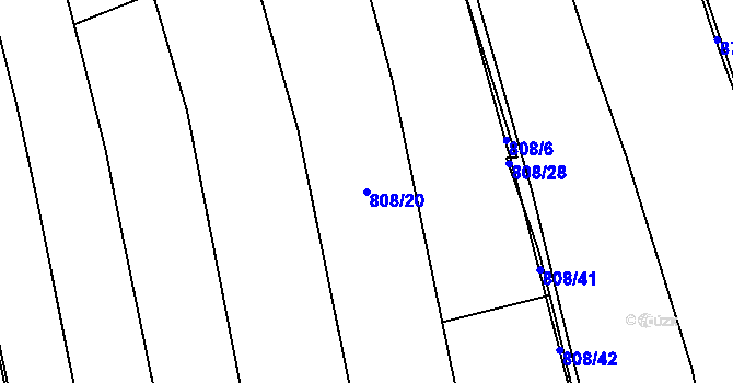 Parcela st. 808/20 v KÚ Šumvald, Katastrální mapa