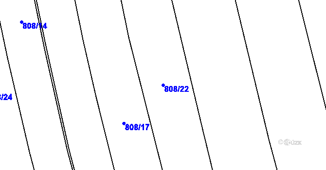 Parcela st. 808/22 v KÚ Šumvald, Katastrální mapa