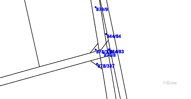 Parcela st. 878/336 v KÚ Šumvald, Katastrální mapa