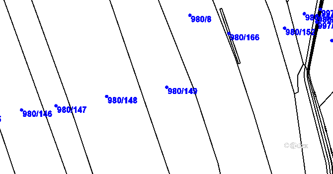 Parcela st. 980/149 v KÚ Šumvald, Katastrální mapa