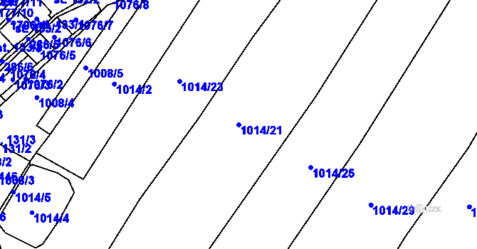 Parcela st. 1014/21 v KÚ Šumvald, Katastrální mapa