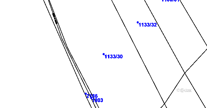 Parcela st. 1133/30 v KÚ Šumvald, Katastrální mapa