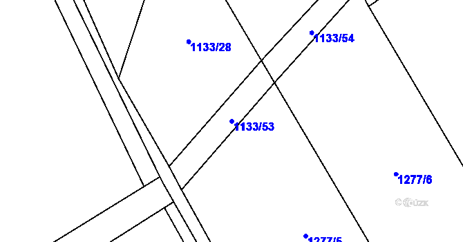 Parcela st. 1133/53 v KÚ Šumvald, Katastrální mapa