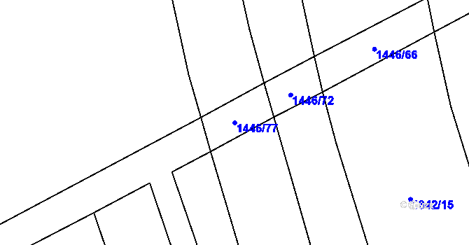 Parcela st. 1446/77 v KÚ Šumvald, Katastrální mapa