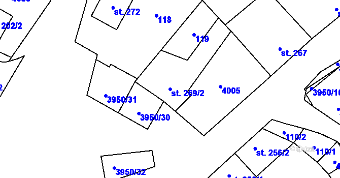 Parcela st. 269/2 v KÚ Švábenice, Katastrální mapa