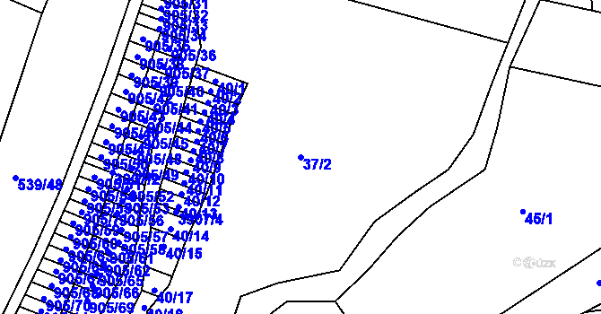 Parcela st. 37/2 v KÚ Švábenice, Katastrální mapa
