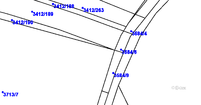 Parcela st. 3713/1 v KÚ Švábenice, Katastrální mapa