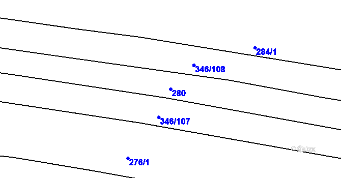 Parcela st. 280 v KÚ Švábenice, Katastrální mapa