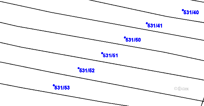 Parcela st. 531/51 v KÚ Švábenice, Katastrální mapa