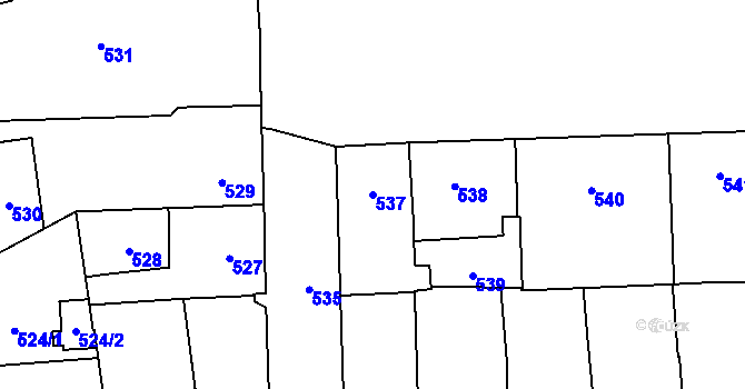 Parcela st. 537 v KÚ Motyčín, Katastrální mapa