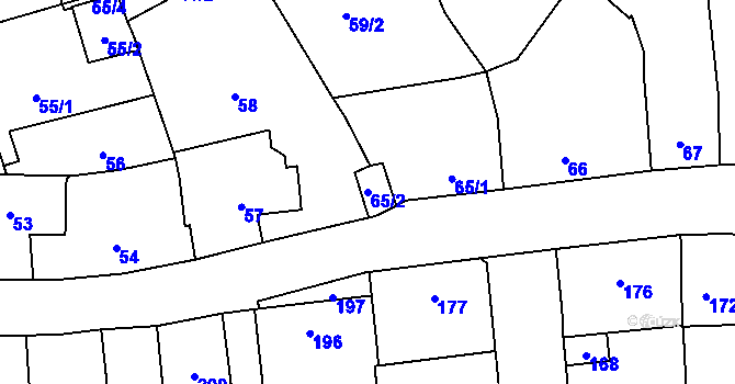 Parcela st. 65/2 v KÚ Motyčín, Katastrální mapa