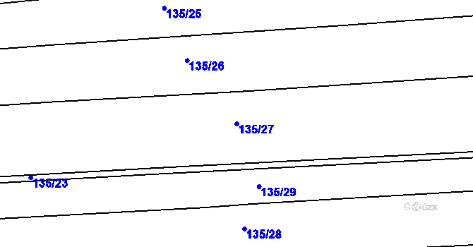 Parcela st. 135/27 v KÚ Hnidousy, Katastrální mapa