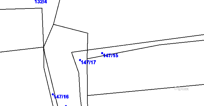 Parcela st. 147/15 v KÚ Hnidousy, Katastrální mapa