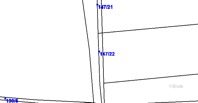 Parcela st. 147/22 v KÚ Hnidousy, Katastrální mapa