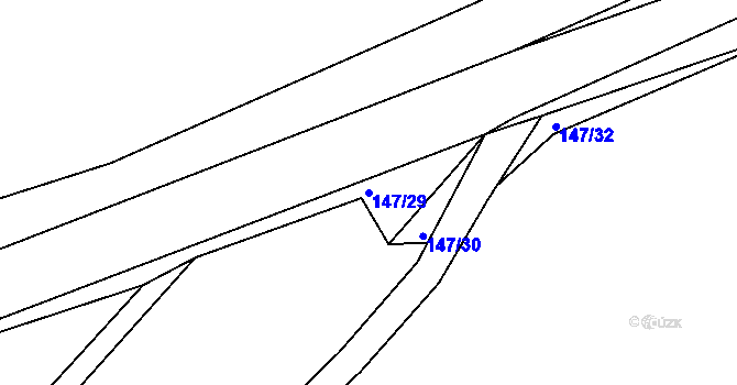 Parcela st. 147/29 v KÚ Hnidousy, Katastrální mapa