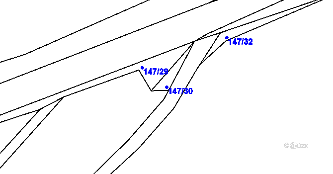 Parcela st. 147/30 v KÚ Hnidousy, Katastrální mapa