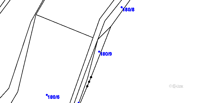 Parcela st. 180/9 v KÚ Hnidousy, Katastrální mapa